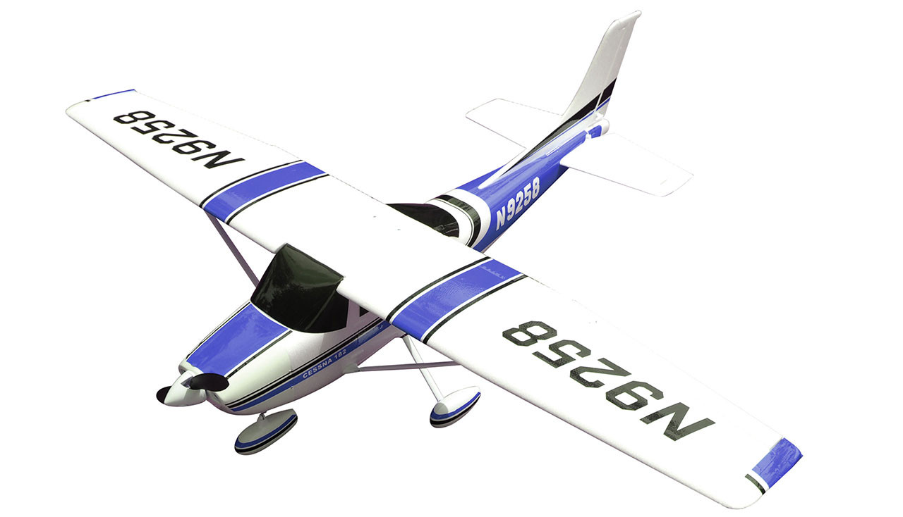 Laag Zinloos Kustlijn Vliegtuigen | Drones | Helikopters: Bestuurbare Cessna 182 Air Trainer  1410mm brushless blauw