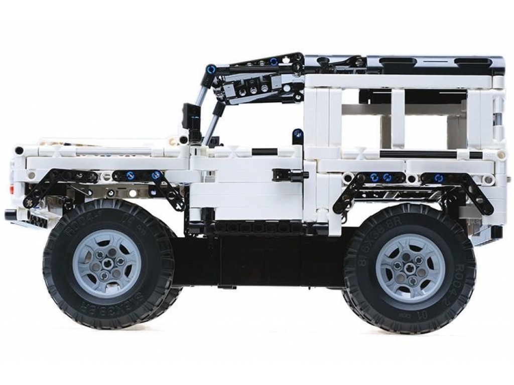 aanplakbiljet Stijg Inspecteur bestuurbare auto voor beginners: Radiografische bestuurbare Land Rover  Jeep, met bouwstenen van LEGO!